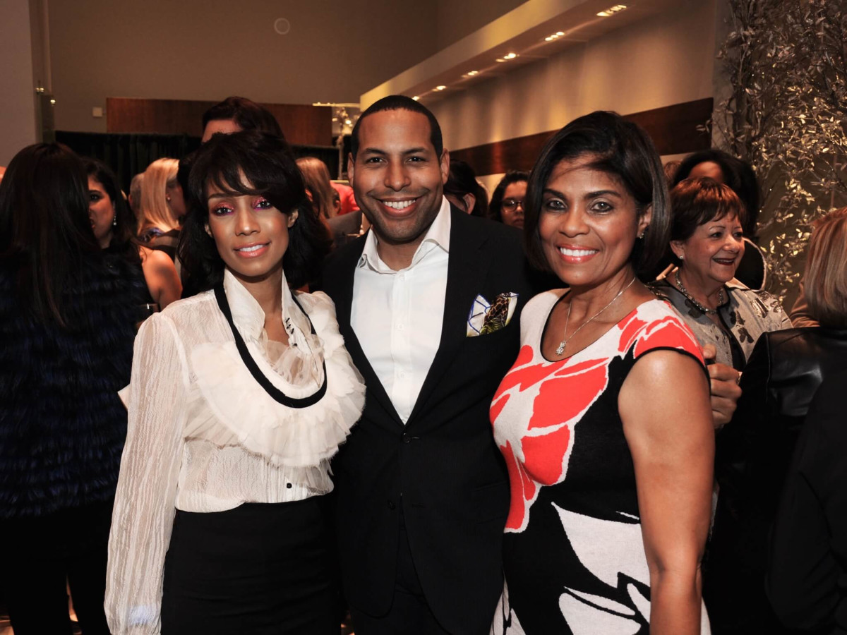 Tracey Ferguson, Bryce Kennard, Deborah Hutchinson at Christian Siriano show at Elizabeth Anthony