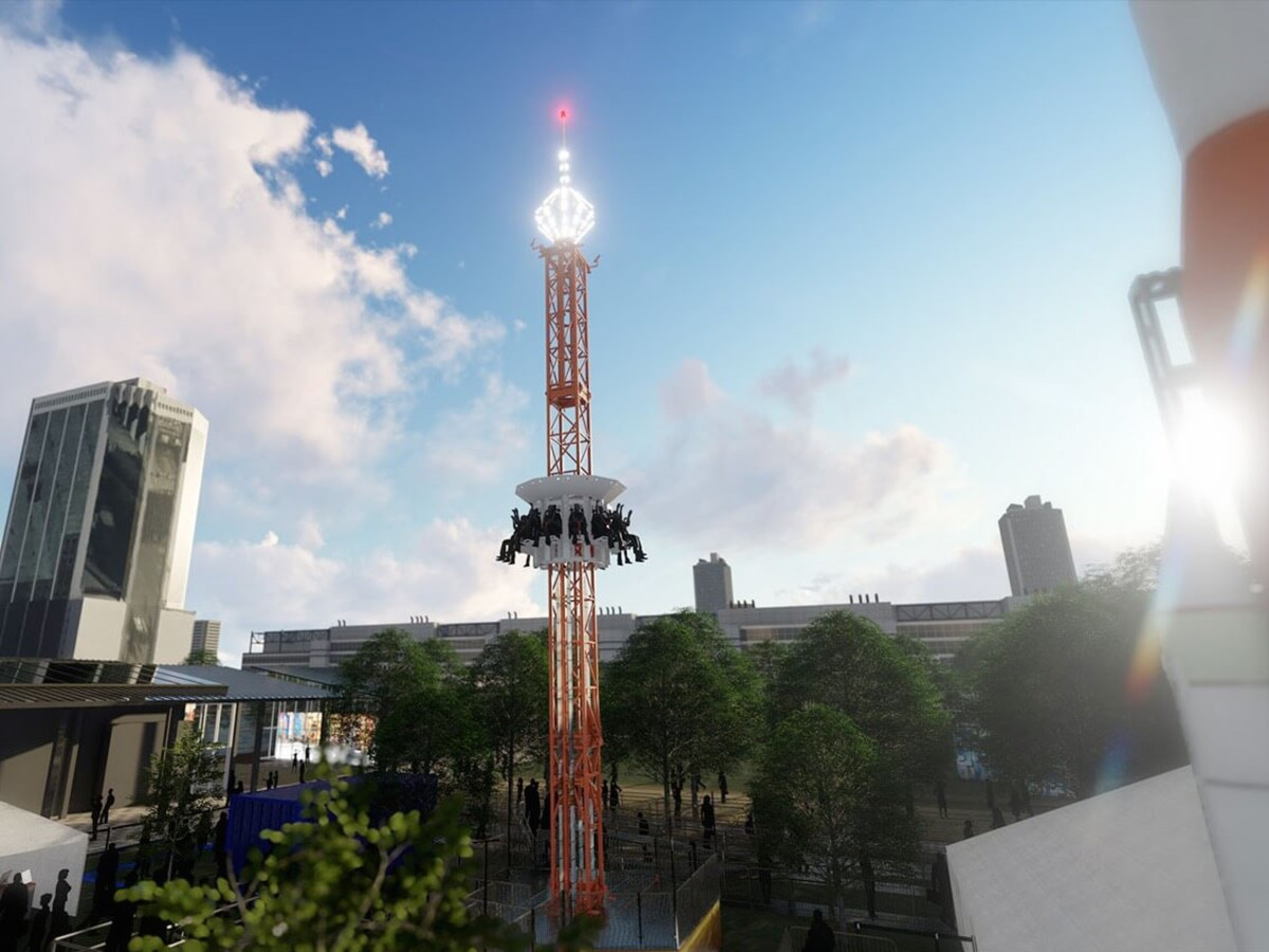 Future Flight thrill ride at Super Bowl Live