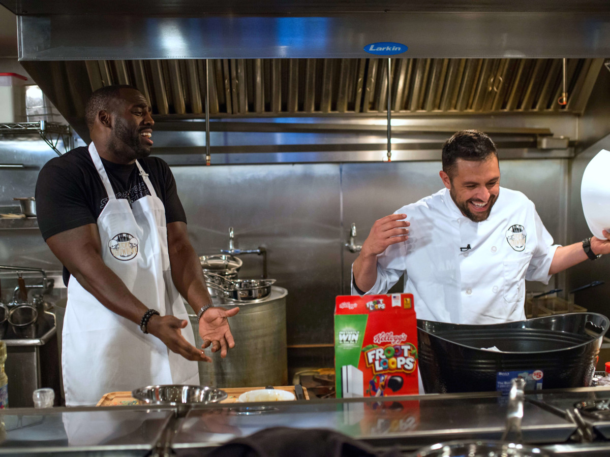 Houston, Kitchen Throwdown with Whitney Mercilus, Jan 2017, Whitney Mercilus, Chef Sabin Lomac