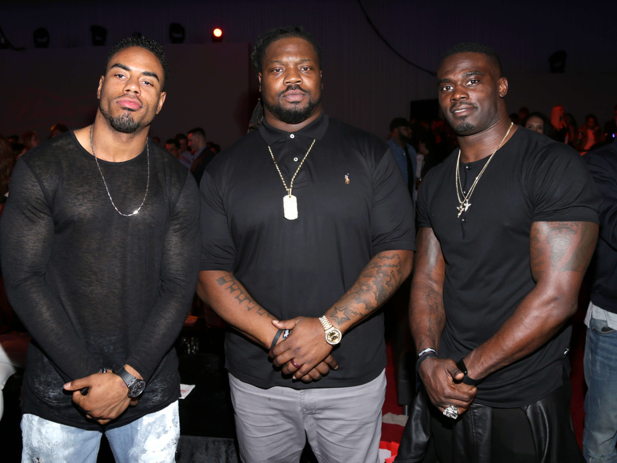 Houston, Rolling Stone Super Bowl party, Jan 2017, Rashad Jennings, Damon Harrison, James Ihedigbo