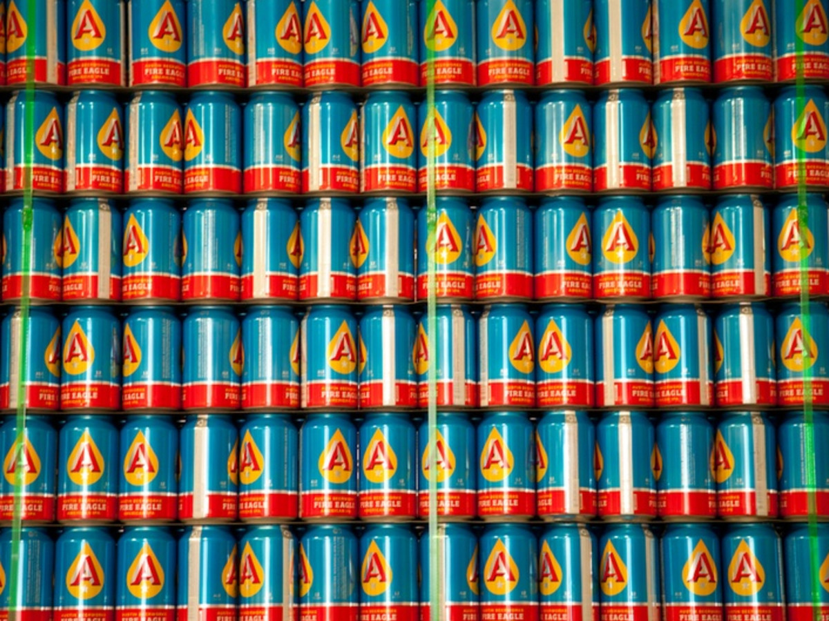 Austin Photo Set: News_Joelle_Austin Beerworks_feb 2012_blue cans