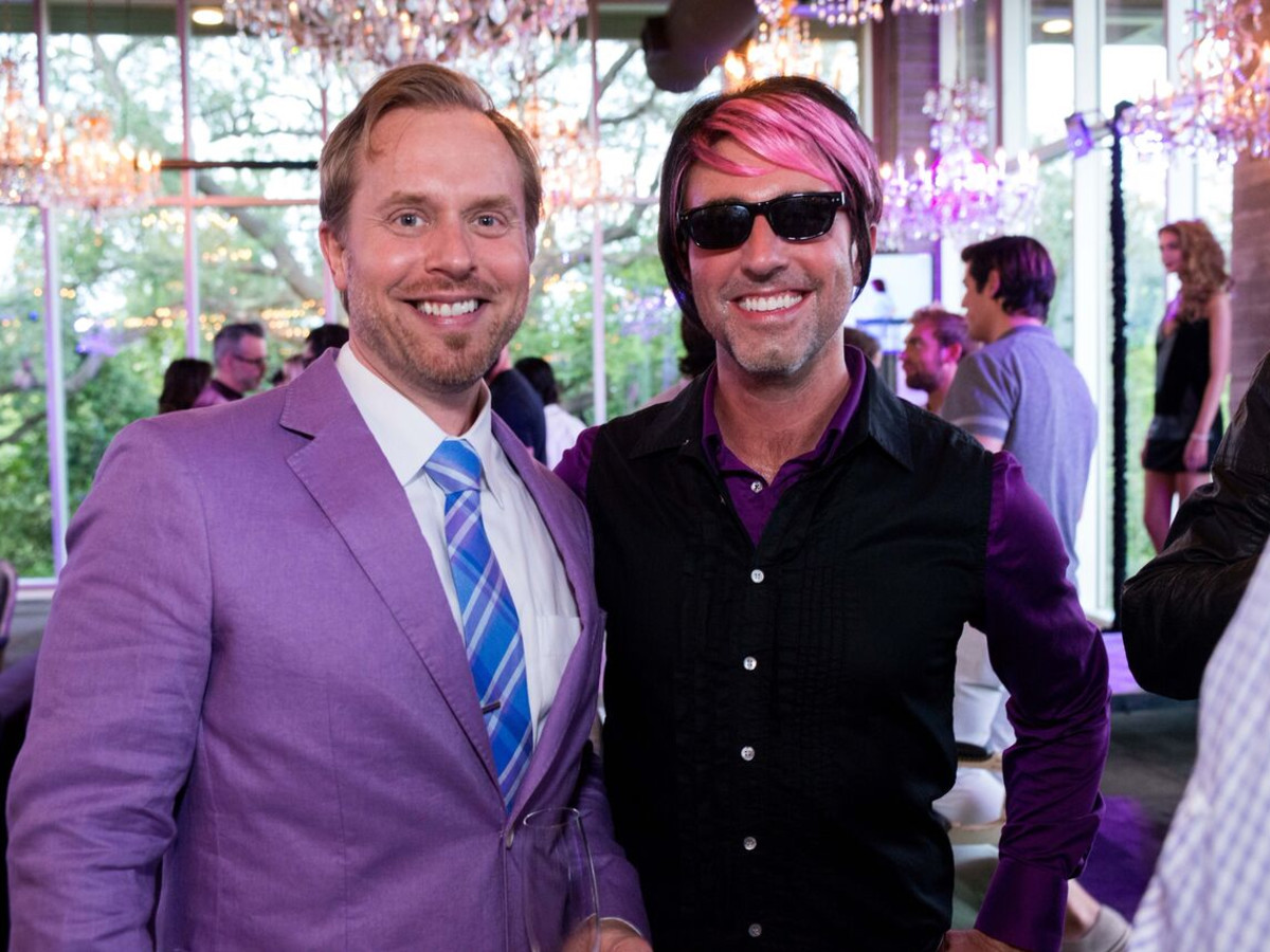 Purple party, Michael Broderick, Ted Bowen