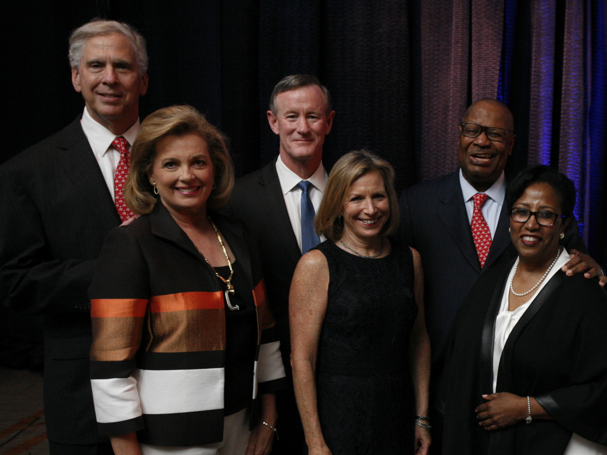 Texas Children's Cancer Center dinner, 5/16 Jim Gordon, Nancy Gordon, Chancellor William H. McRaven, Georgeann McRaven, Jodie Jiles, Sonny Jiles.