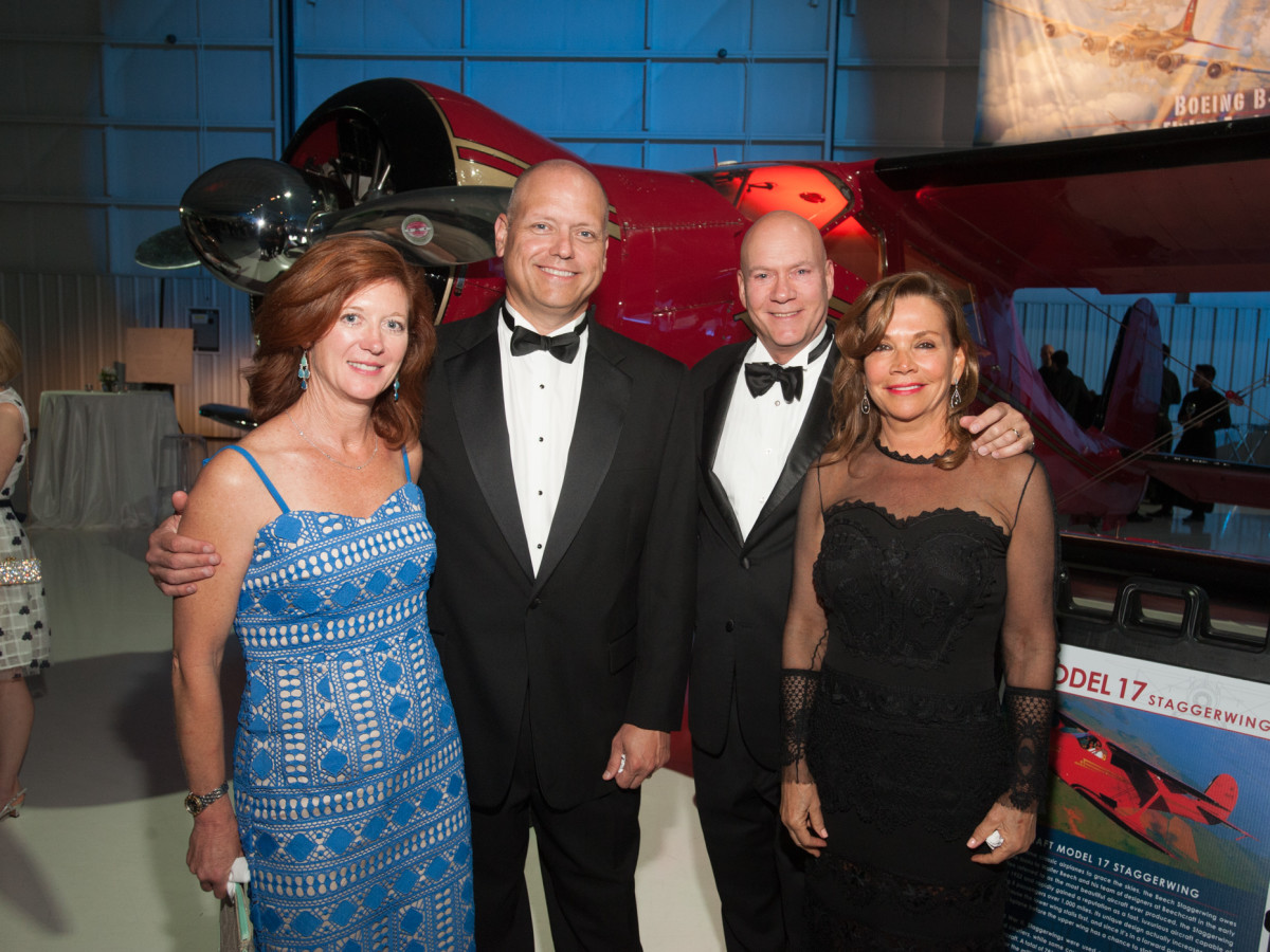 Lone Star Flight Museum gala 5/16 Freya Shiller, Steve Shiller, Russell Thorstenberg, Carolyn Pardue