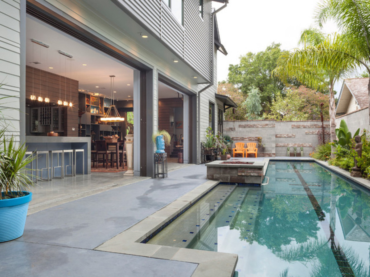 Houzz Houston Heights modern home tour pool
