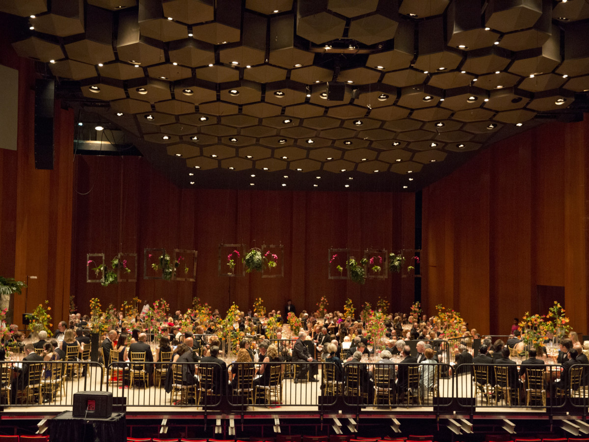 Symphony Wine Dinner, April 2016, dinner on stage