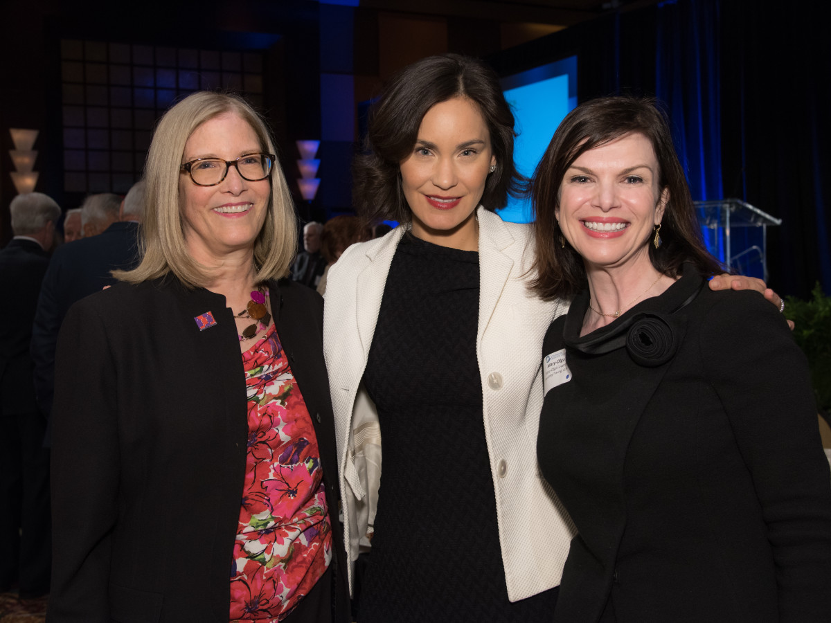 Center for Houston's Future luncheon, March 2016, Carole Nelson, Laura Arnold, Mary Olga Lovett