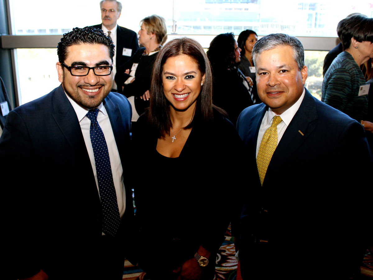 Neighborhood Centers luncheon, Feb. 2016, Armando Walle, Oriana Garcia, David Vasquez
