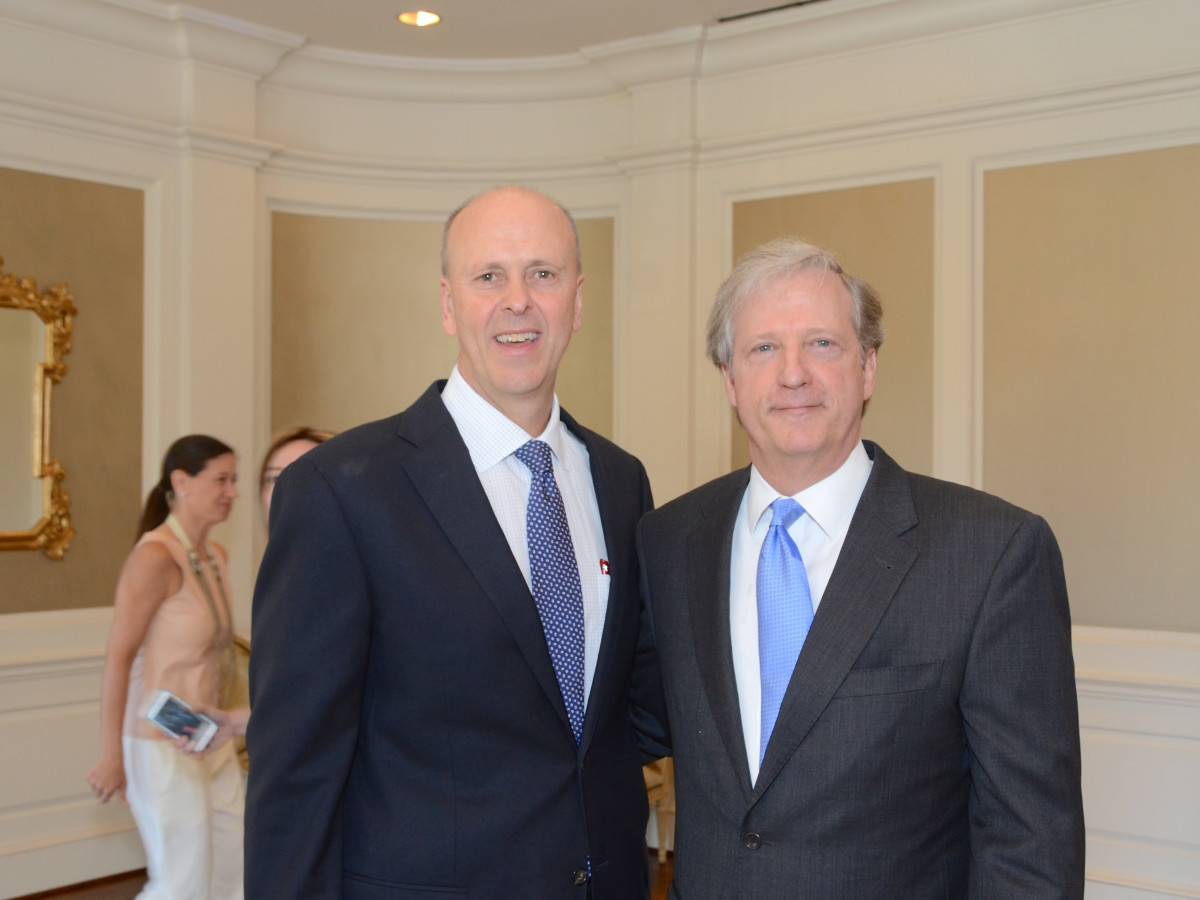 The Center luncheon, Feb. 2016, David Baldwin, Ronny Cuenod
