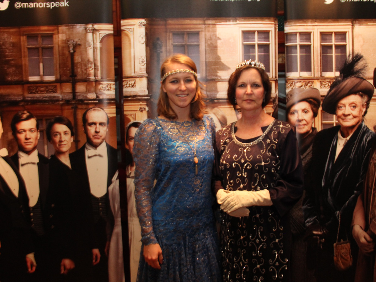Hannah and Eileen Dyer at Downton Abbey Manor of Speaking sneak preview