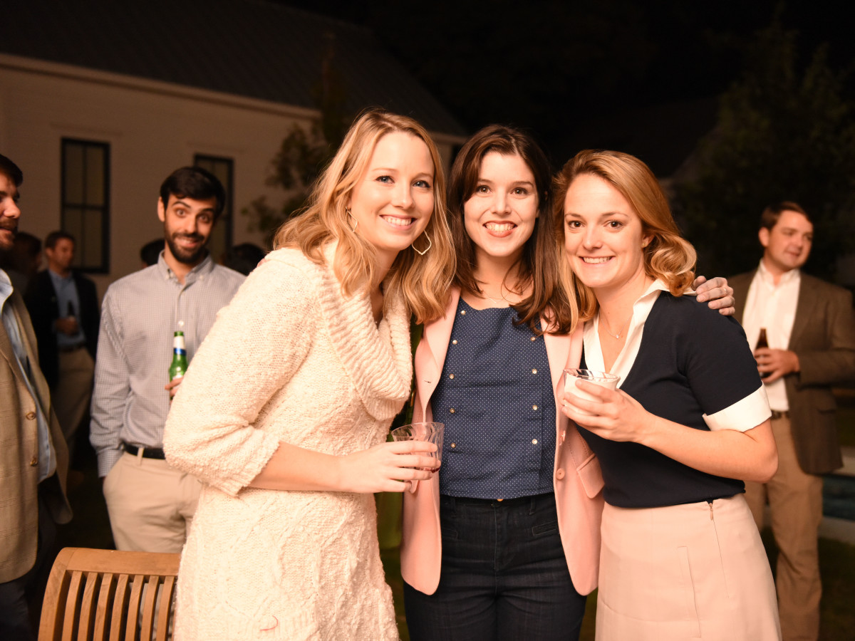 News, Pier & Beam party, Dec. 2015, Kate Parsons, Regina Romano, Hallie Crawford.