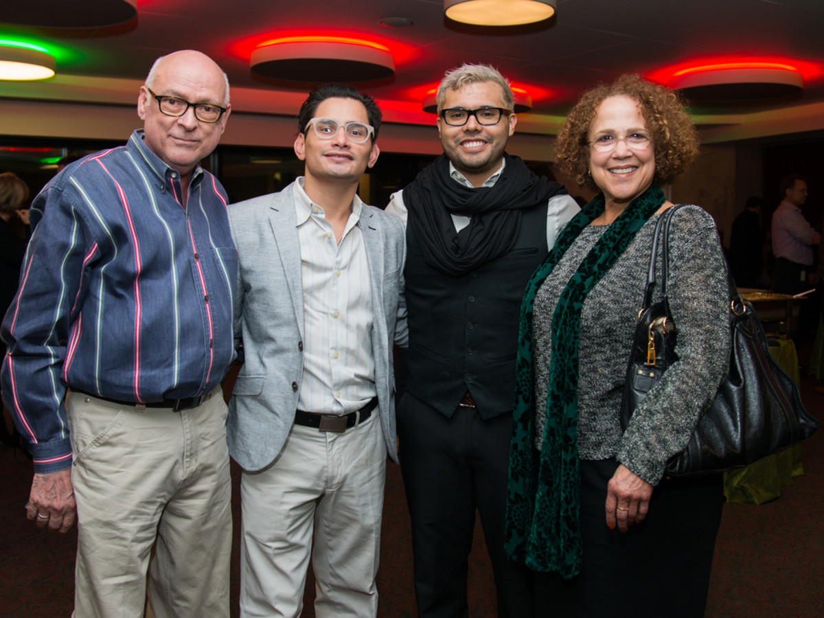 News, Alley Theatre Christmas Tree party, Nov. 2015 Bruce Coy, Paul Martinez, Alex Lopez, Jasmine Walker;