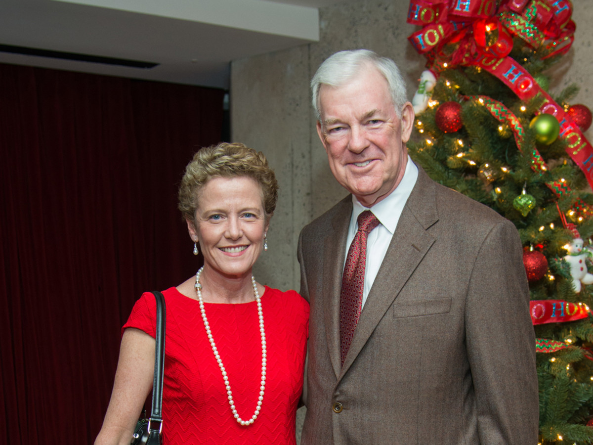 News, Alley Theatre Christmas Tree party, Nov. 2015, Laura Bellows, Jack Pendergast