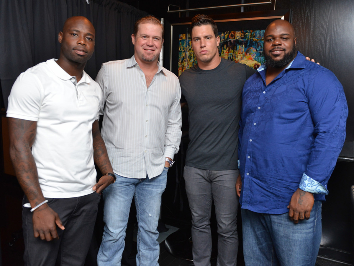 Arian Foster charity dinner Morton's Johnathan Joseph, Shane Lechler, Brian Cushing, Vince Wilfork