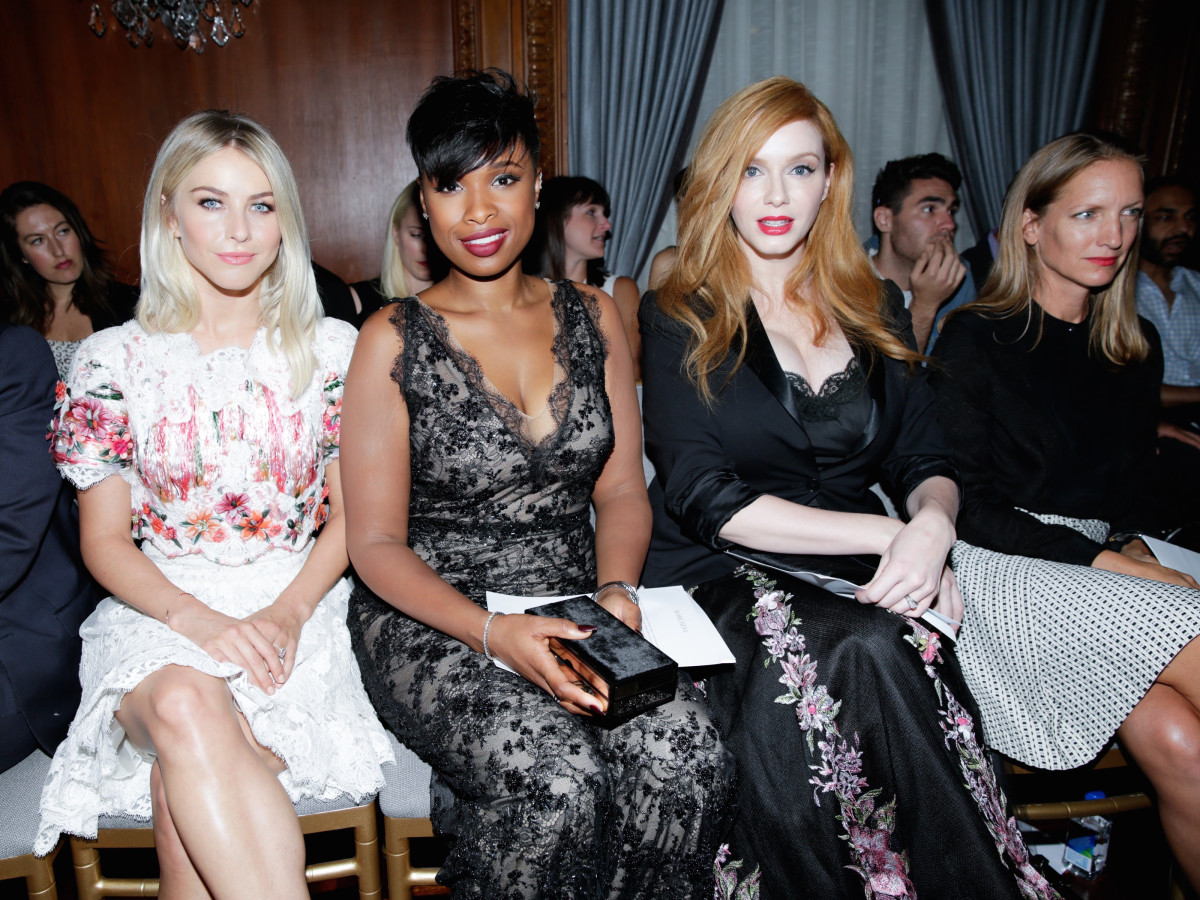 Marchesa front row, Julianne Hough, Jennifer Hudson, Christina Hendricks