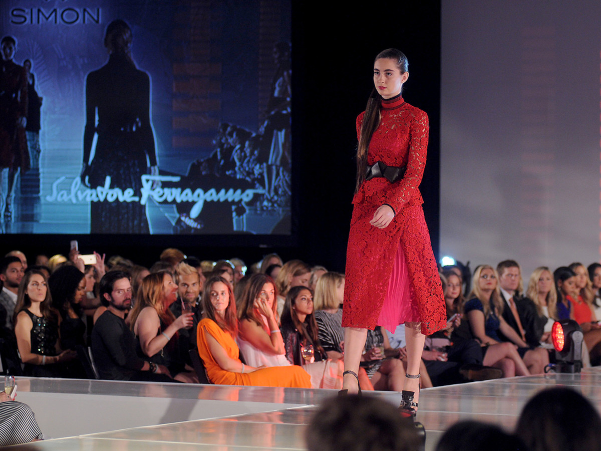 Houston, Vogue Simon Fashion Show, September 2015, model in Salvatore Ferragamo