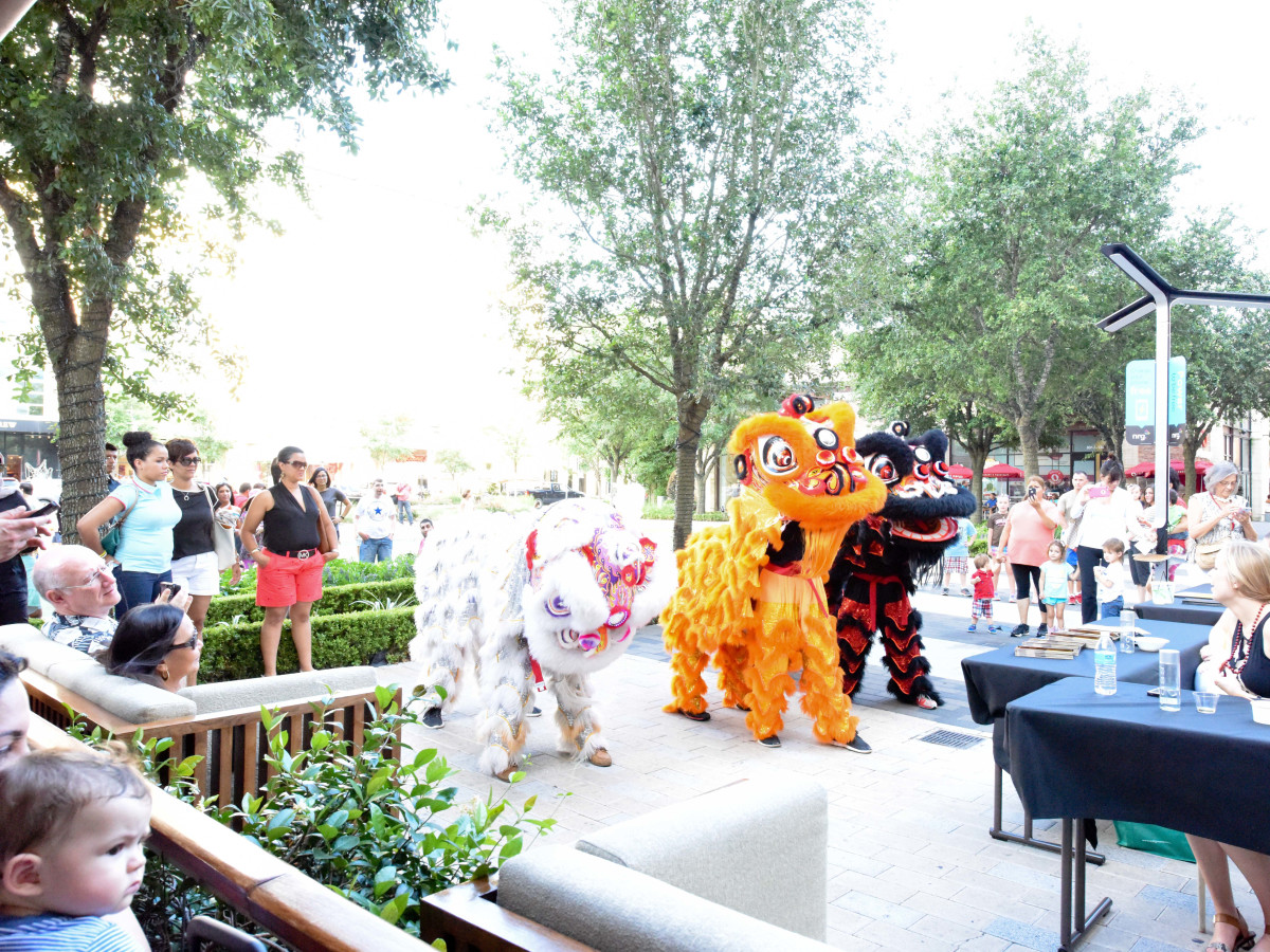 News, Shelby, Curry Crawl , June 2015, Lion Dancers in CITYCENTRE Courtyard