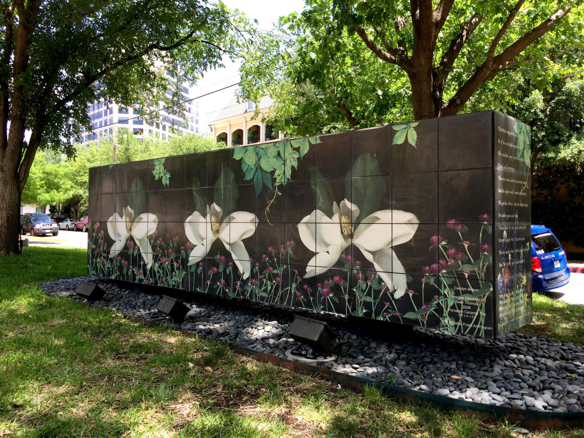 Paradise Gardens of State Thomas mural by Carolyn Brown