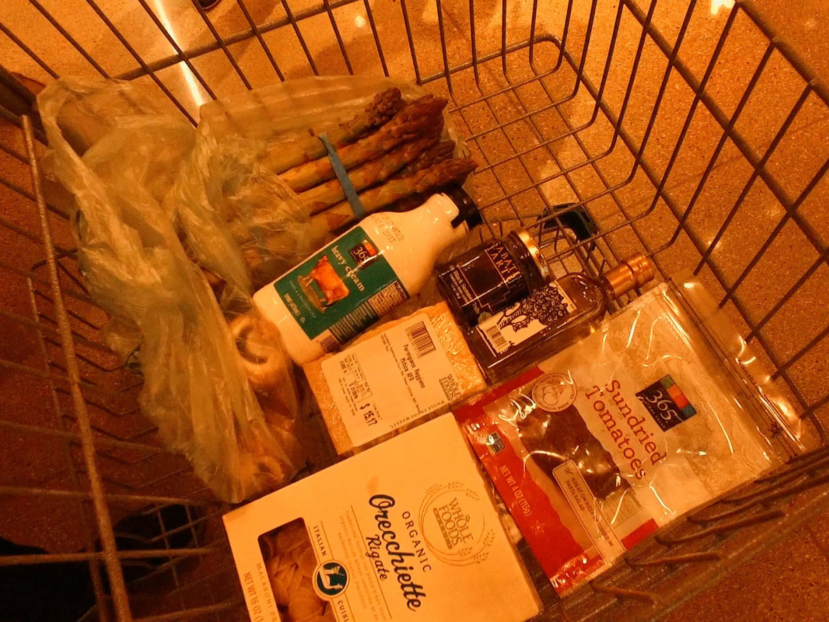 Whole Foods ingredients for Orecchiette Tartufate