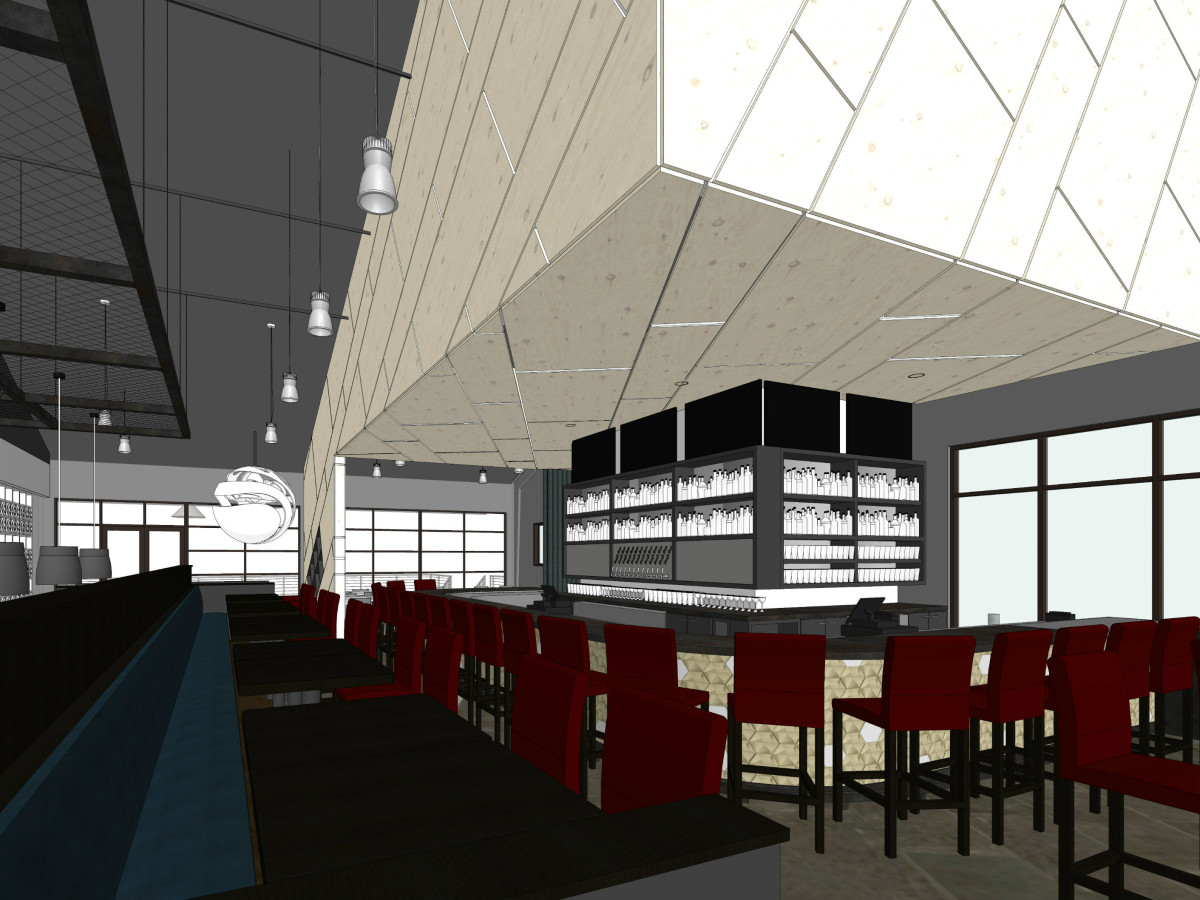 Rendering of Poitin interior bar area