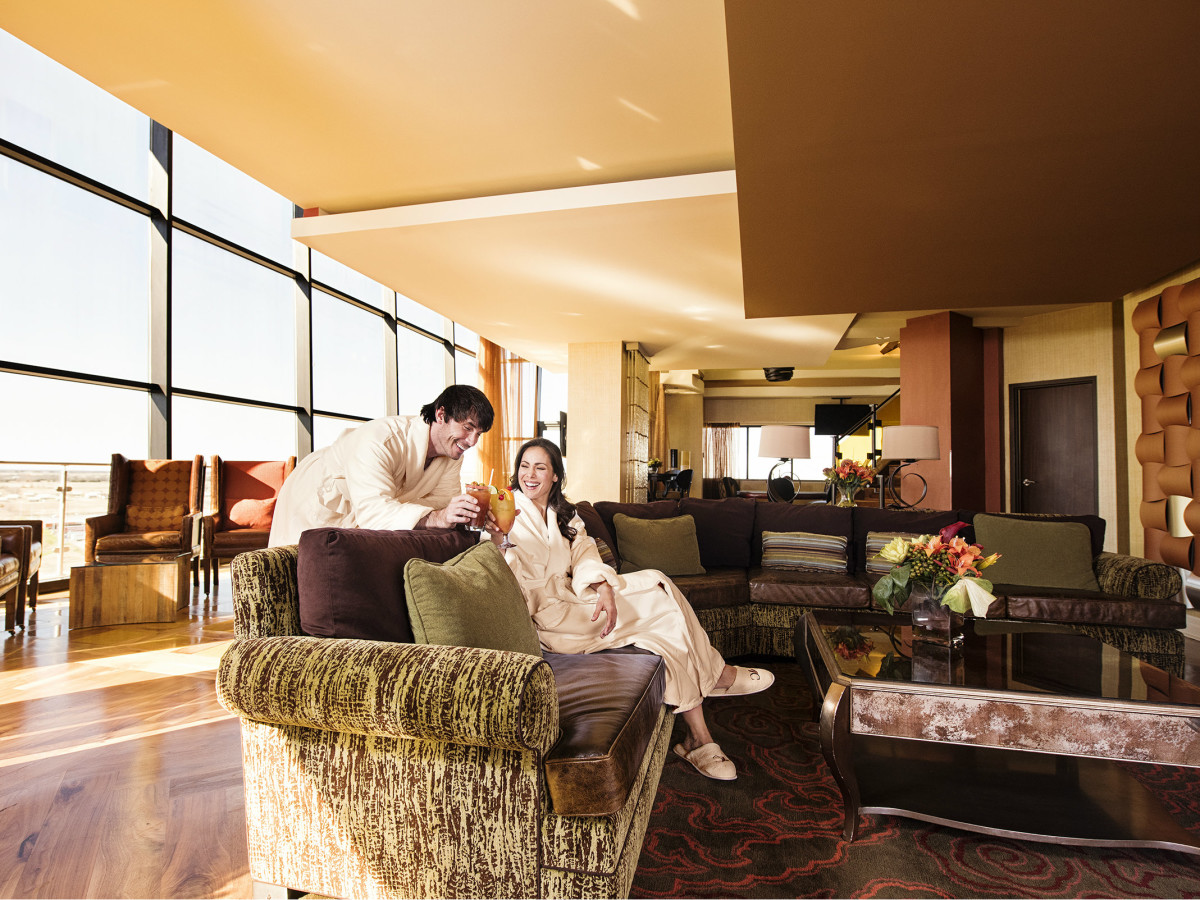 Couple relaxing at the spa