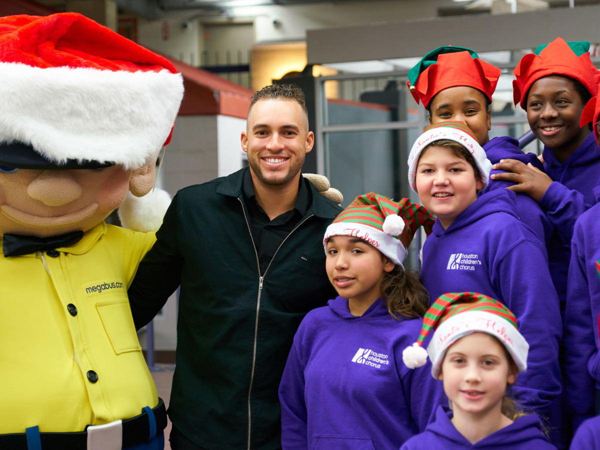George Springer and choir kids