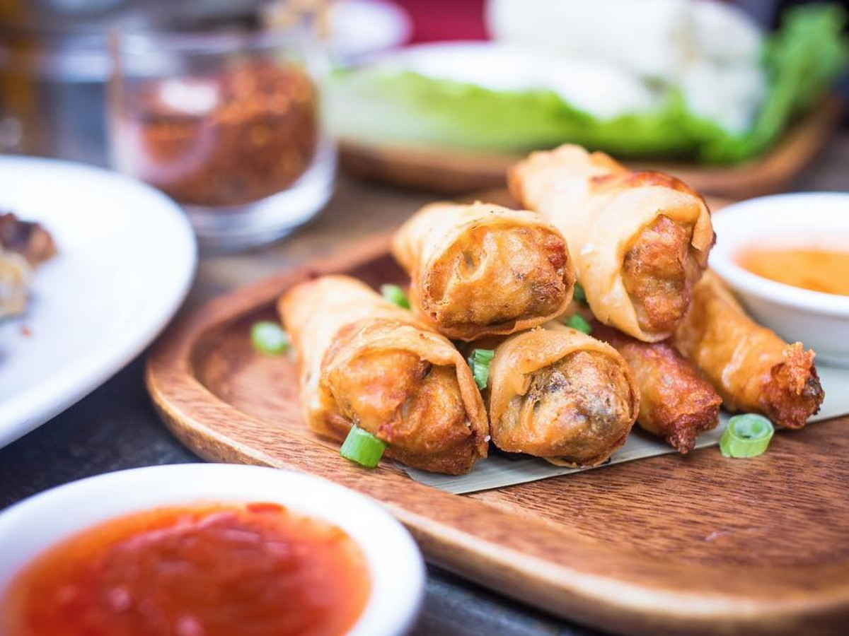 Songkran Thai crispy chicken and shrimp roll