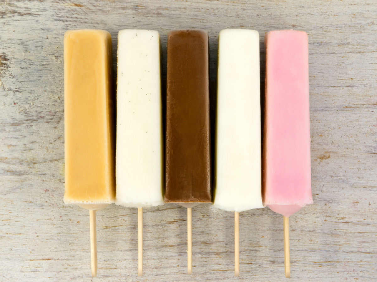 Trentino gelato pops flavors on wood