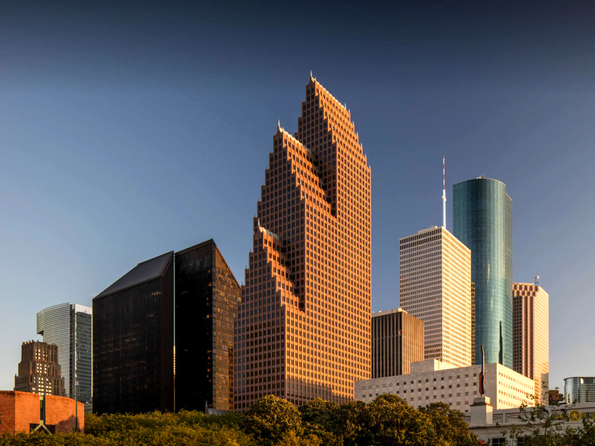 Bank of America center downtown Houston skyline