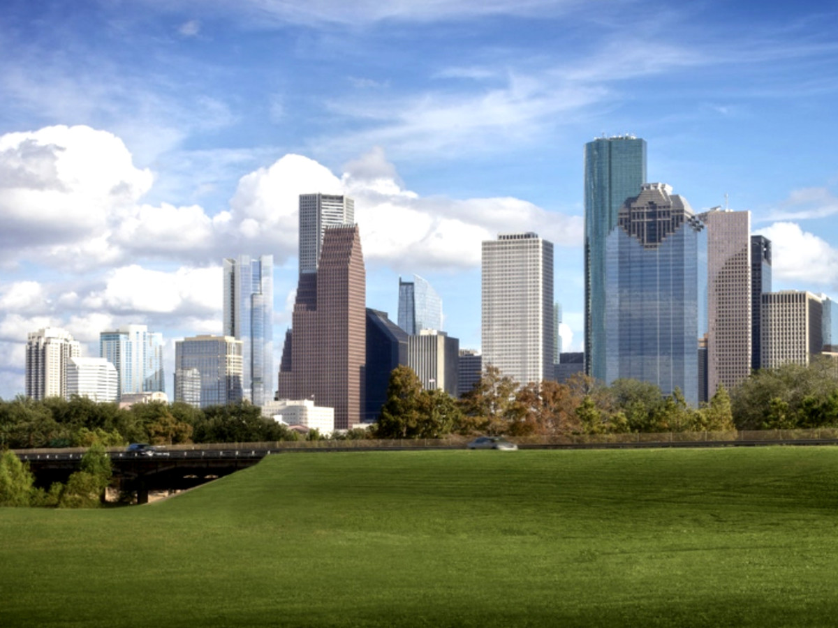 hines tower houston chronicle building skyline view