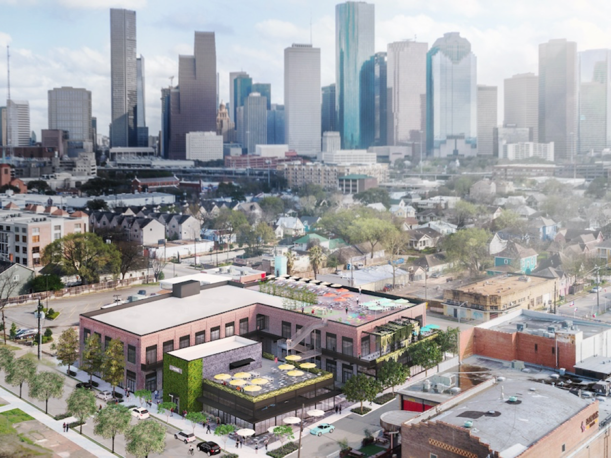 Sawyer Yards 1818 Washington Avenue Ave day aerial skyline