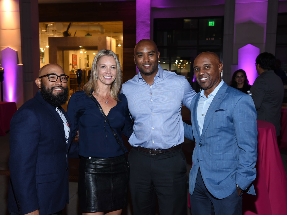 Pink Party 2018 West Ave Justin baptiste. Michelle stanley. Lloyd wills. Terrance baptiste.