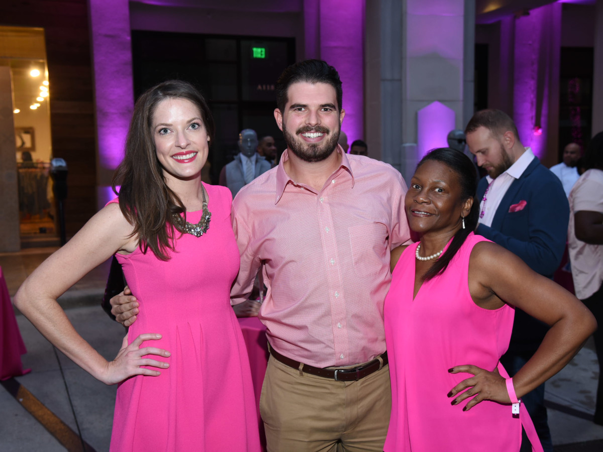 Pink Party 2018 West Ave Marissa Lucas, Jake Watts, and Judith Goode