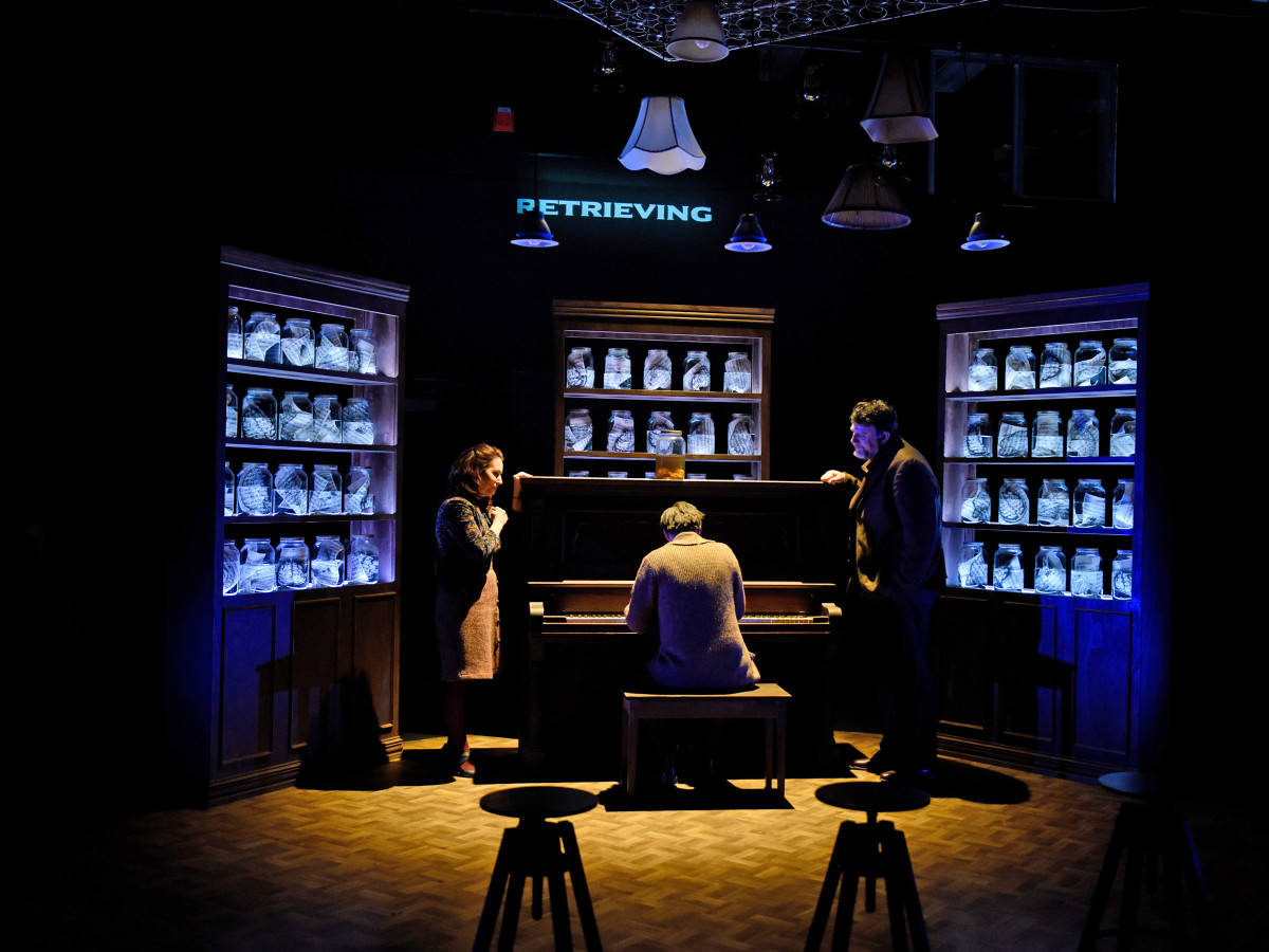 Shannon McGrann, Drew Wall and Thomas Ward in Incognito at Second Thought Theatre