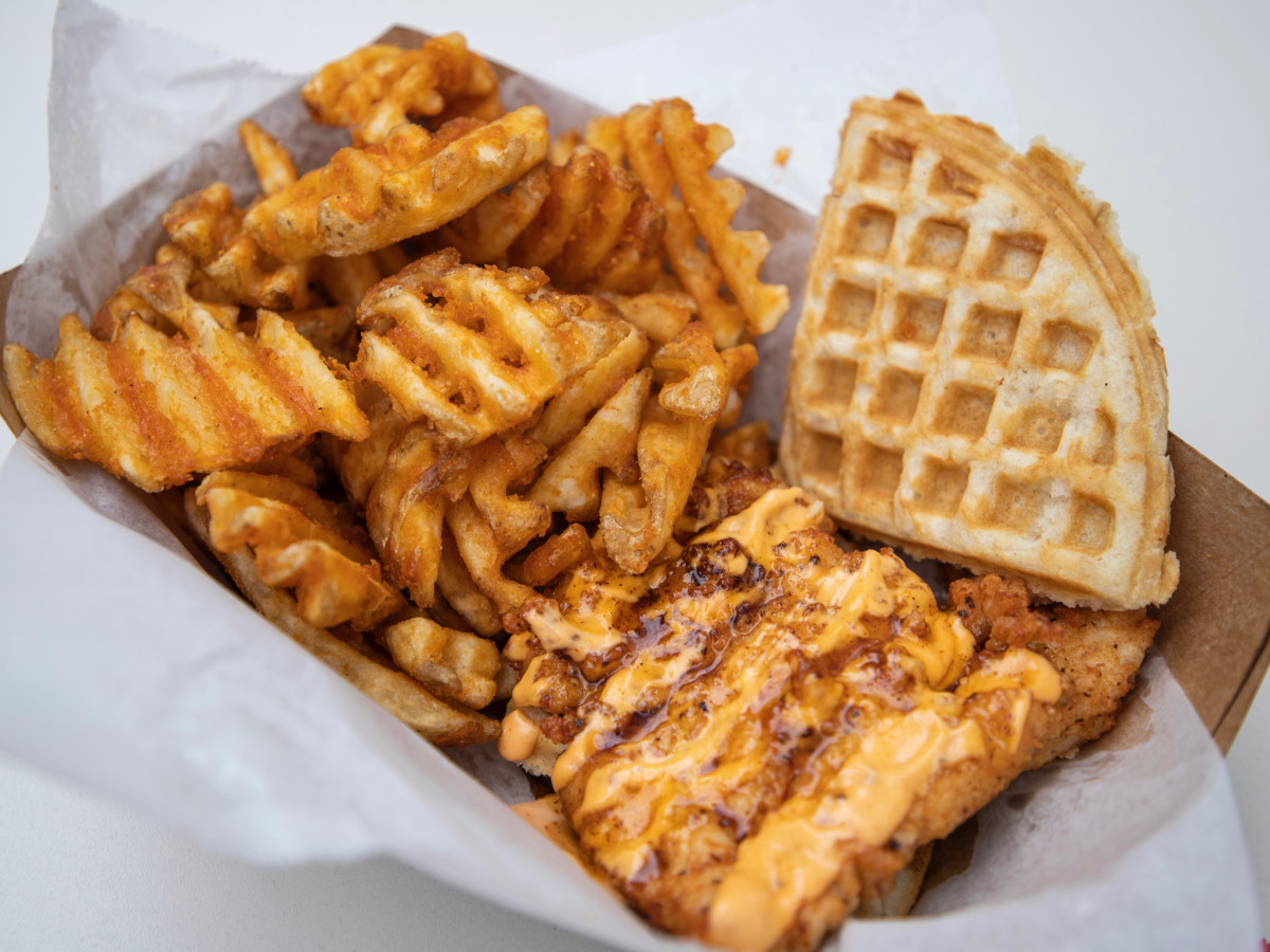 Nextseed Space Waffle Bus sandwich and fries