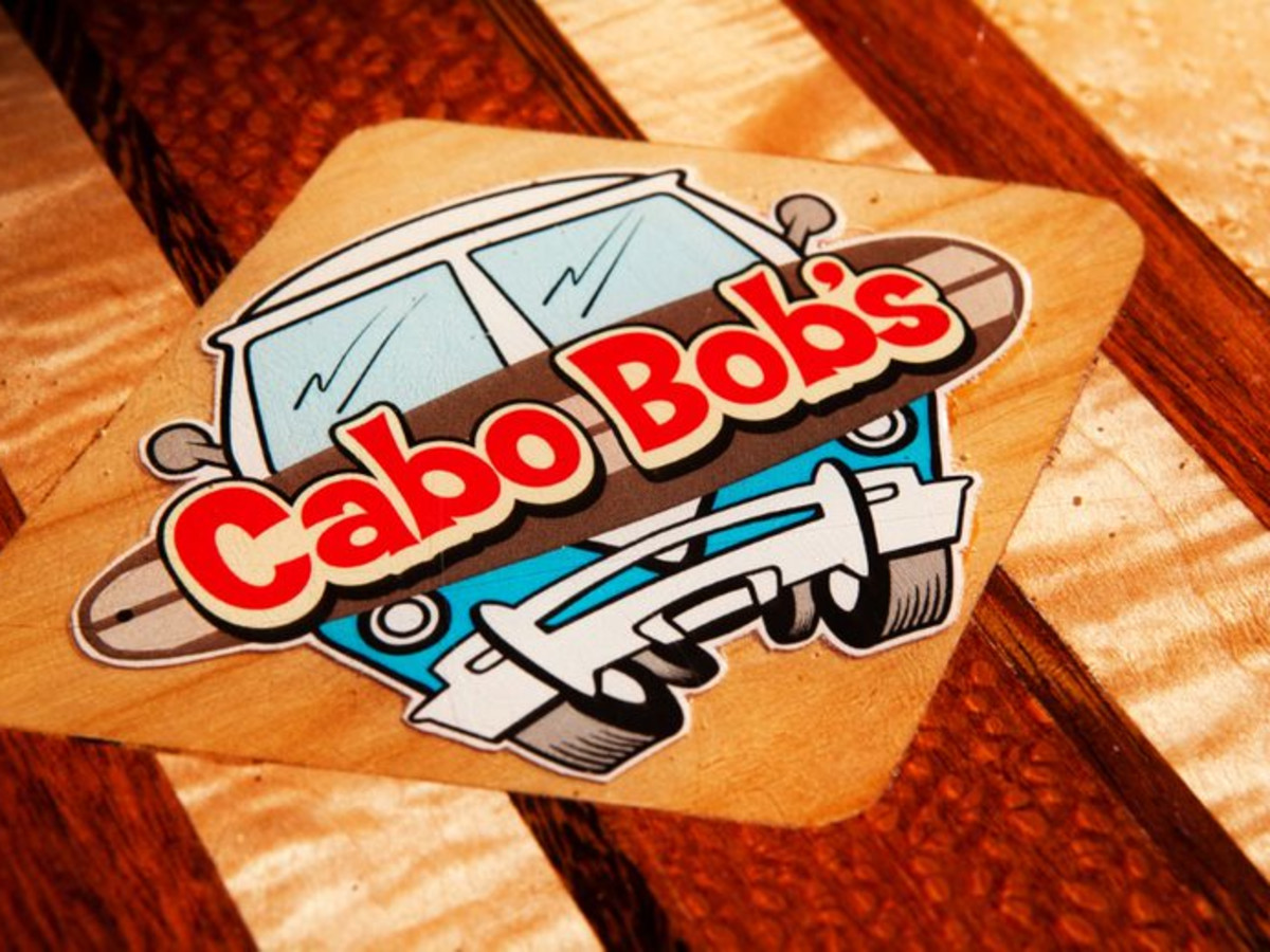 Cabo Bob's logo surfboard