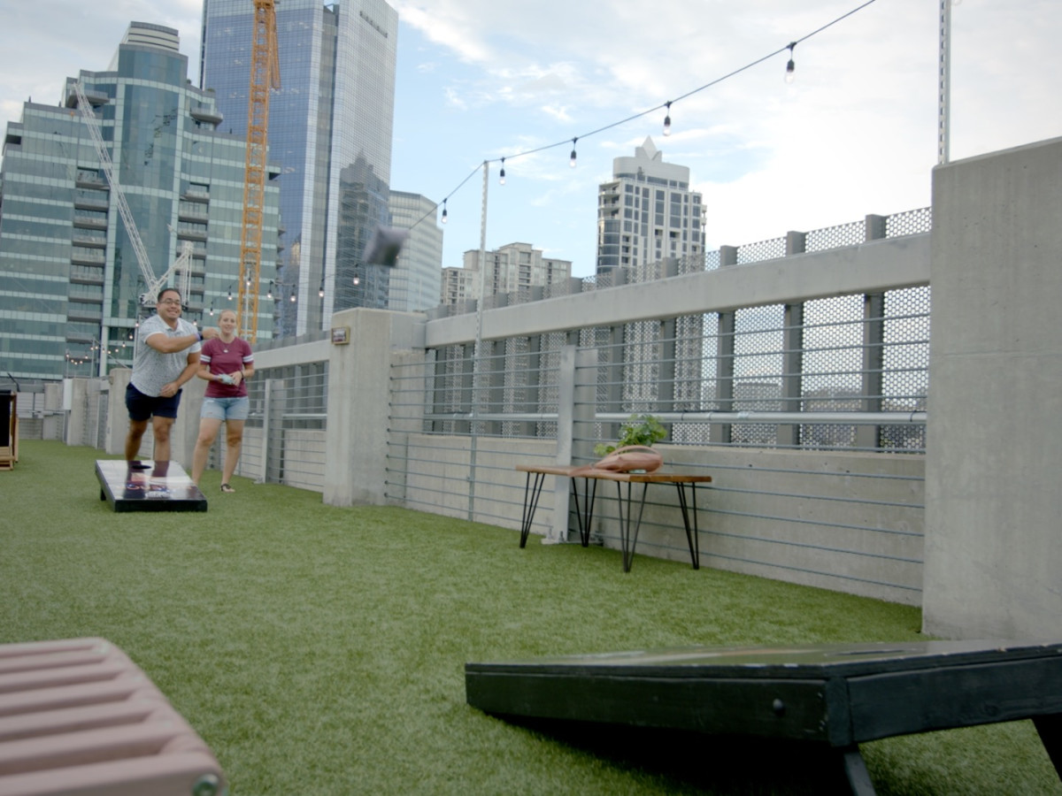 Frost Houston pop-up Rooftop Cinema Club