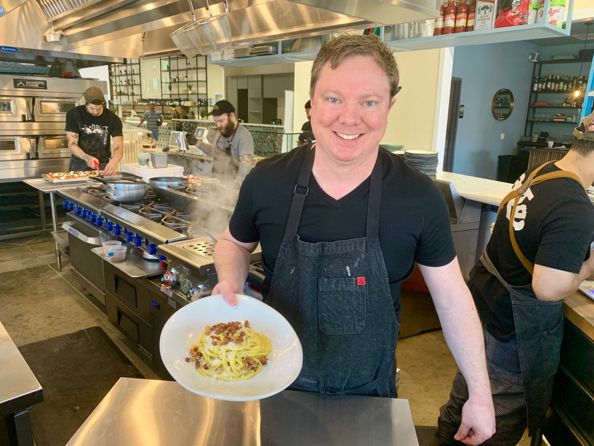 Bravery Chef Hall BOH Pasta Ben McPherson spaghetti carbonara