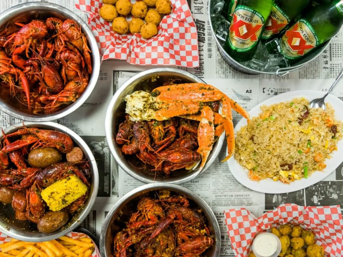Crawfish Cafe food spread