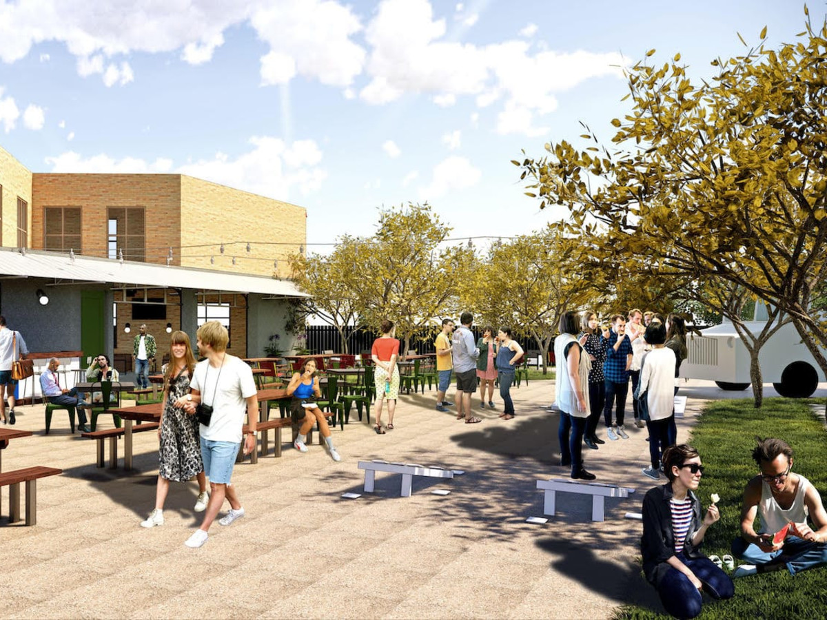 Memorial Trail Ice House rendering exterior patio