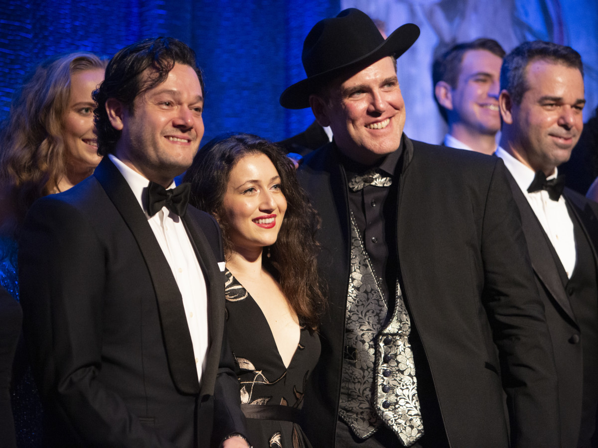 HGO Opening Night Rigoletto 2019 Arturo Chacon-Cruz (Duke of Mantua), Mane Galoyan (Gilder), Michael Mayes (Rigoletto)