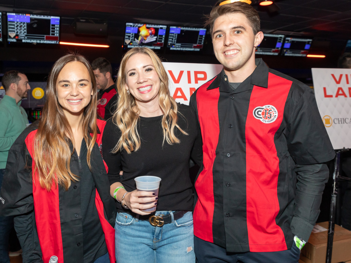Clint Capela bowling bash 2019 Evan Peraza, Lauren Plotkin, Derrick Burnett