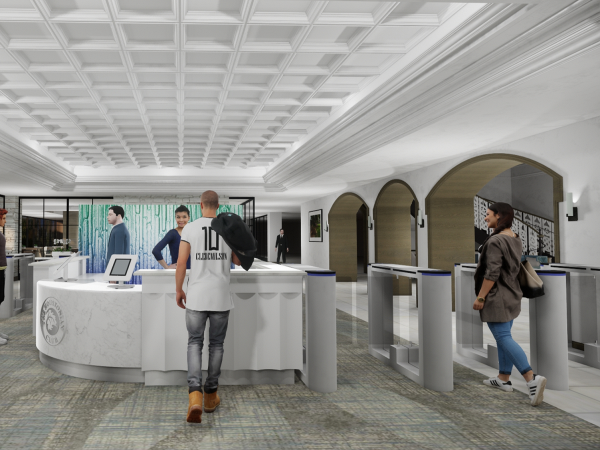 The new Houstonian Club lobby