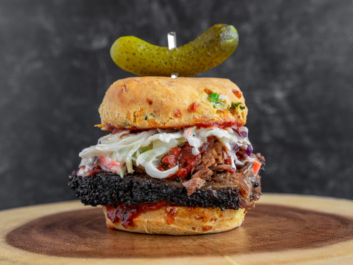 EggHaus Blood Bros. BBQ brisket biscuit