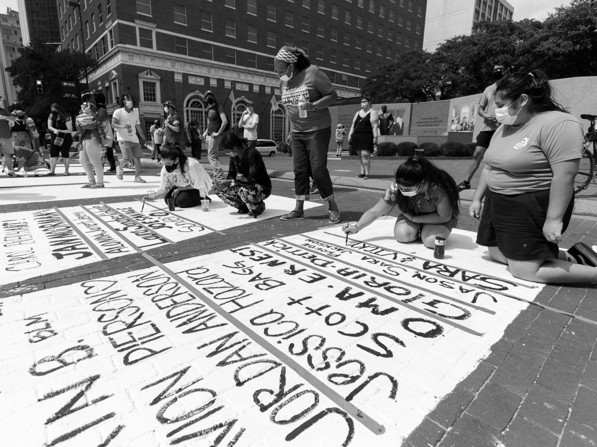 End Racism Now mural, downtown Fort Worth