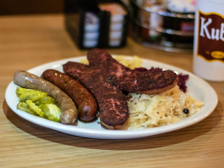 Sausage plate at Kuby's Sausage House in Dallas