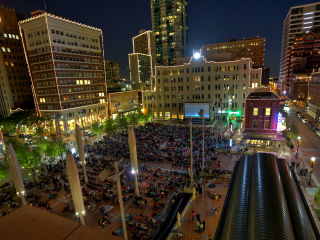 Movie night at Sundance Square Plaza
