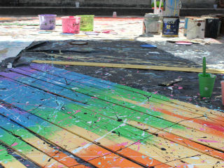 Downtown District Houston Trumpet Flower Painting Party Event