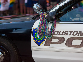 Houston Pride 2015 police car beads