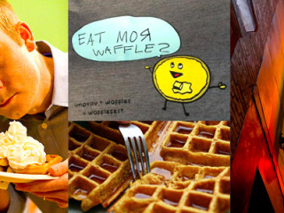 collage for Wafflefest at hideout theatre